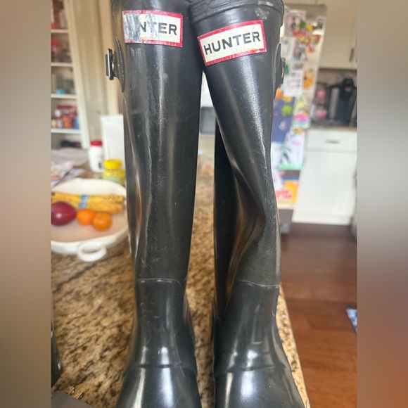 Hunter Shoes - Hunter Black Shiny Rain Boots EU 42 Used condition